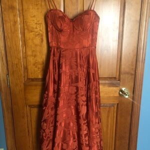 Azazie Rust Floral Dress